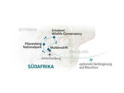 Südafrika Familienreise - Südafrika for family individuell - Reiseroute 2022