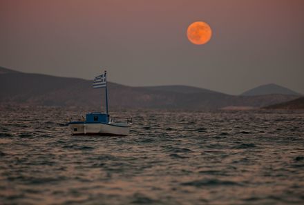 Familienreise Griechenland - Tolo Beach bei Sonnenuntergang