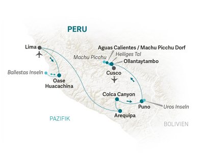 Peru Familienreise - Peru Family & Teens - Reiseroute 2026
