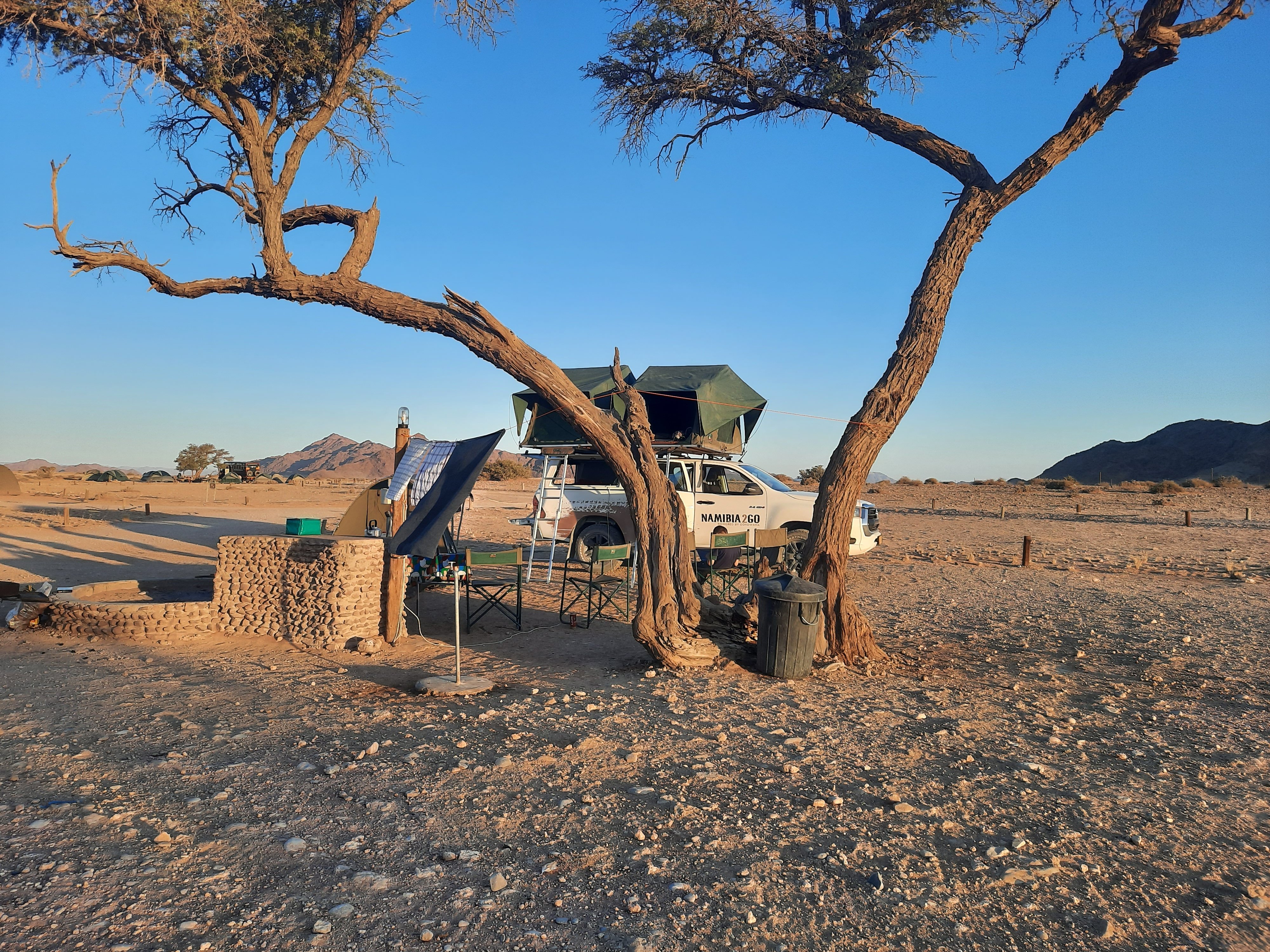Namibia Selbstfahrerreise mit Kindern - Namibia Dachzelt Erfahrungen mit Kindern - Camping beim Sossusvlei