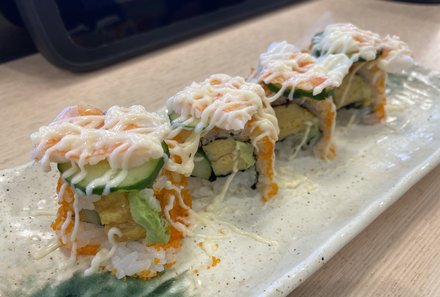 Japan mit Kindern  - Japan for family - Spezialität vom Tsujiki Fischmarkt 