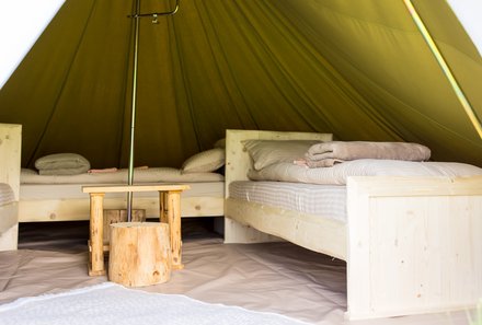 Rumänien Family & Teens - Poiana Tamas Wilderness Camp - Zelt mit Bett