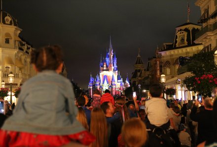 Florida Rundreise mit Kindern - Florida for family individuell - Orlando - Disney World - Schloss angestrahlt