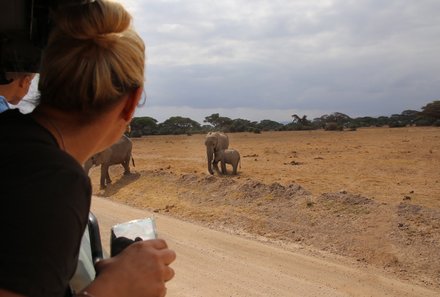 Familie Albrecht auf Reisen - Nadja Albrecht in Kenia - Elefanten