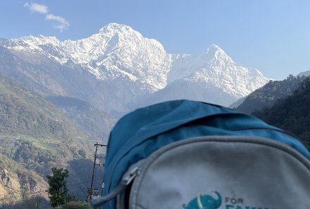 Nepal mit Kindern - Nepal Trekking mit Kindern - FFR Rucksack am Annapurna