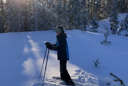 Schweden for family Winter - Schneeschuhwanderung - Kinder