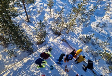 Familienreise Estland - Estland for family Winter - Schneeschuhwanderung von oben