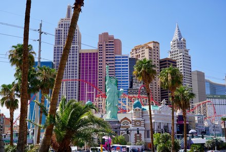 USA Reise mit Kindern Erfahrungen und Tipps - Las Vegas mit Kindern - Blick auf Skyline von Las Vegas