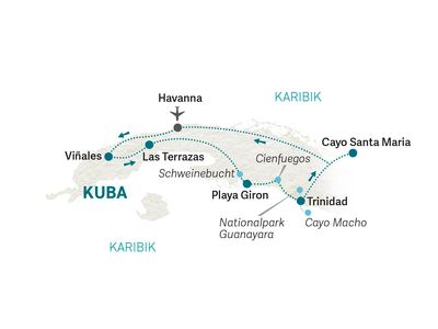 Kuba Familienreise - Kuba Family & Teens - Reiseroute 2023