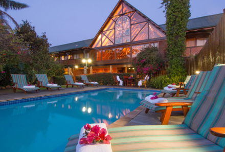 Garden Route for family - Südafrika mit Kindern - Knysna Log Inn Hotel Pool