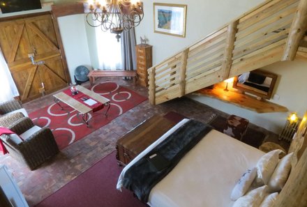 Garden Route mit Kindern - T'Niqua Stable Inn - Zimmer von oben