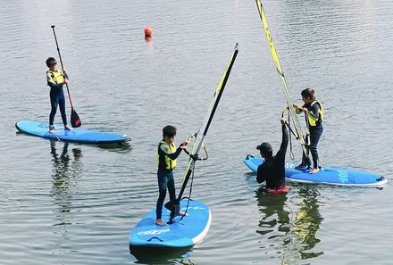 Portugal Familienurlaub - Stand Up Paddling auf dem Lima Fluss