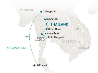 Thailand Familienreise - Thailand Family & Teens - Reiseroute 2024