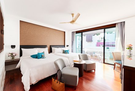 Thailand Familienreise mit Kindern - Thailand for family individuell - Loligo Resort Hua Hin - Schlafzimmer