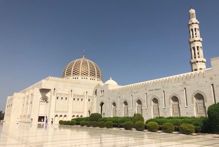 Erfahrung im Oman mit Kindern - Sultan-Qaboos-Moschee außen