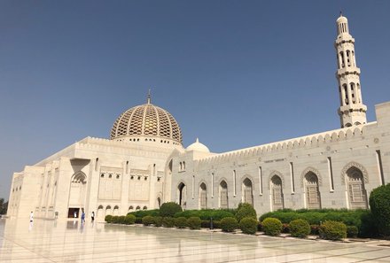 Erfahrung im Oman mit Kindern - Oman Rundreise mit Kindern - Sultan-Qaboos-Moschee außen