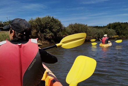 Algarve for family - Familienreise Algarve mit Kindern - Kajak fahren auf dem See