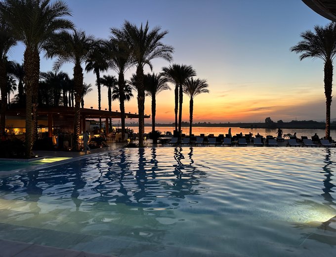 Familienreise Ägypten - Ägypten for family individuell deluxe - Hilton Luxor Resort and Spa - Sonnenuntergang