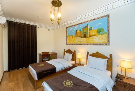 Usbekistan Reise mit Kindern - Hotel Iman Bukhara - Zwei Betten