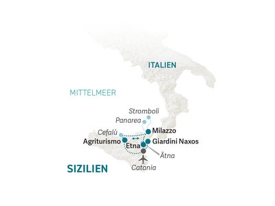 Sizilien mit Kindern - Sizilien for family - Reisekarte 2022