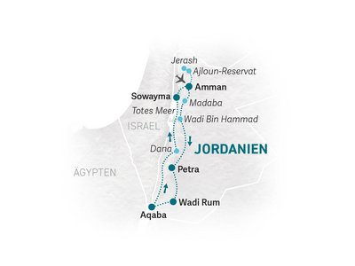 Jordanien mit Kindern - Reiseroute 2024