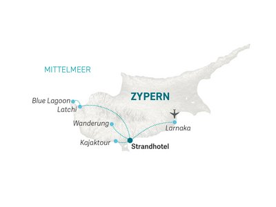 Zypern Familienreise - Zypern for family - Reisekarte 2024