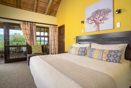 Südafrika Familienreise - Südafrika for family - Hannah Game Lodge - Bett im Zimmer