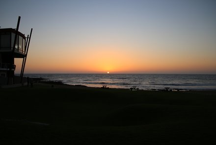 Namibia mit Kindern - Swakopmund - Sonnenuntergang am Meer