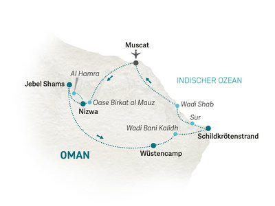 Oman Familienreisen - Reiseroute individuell 2025