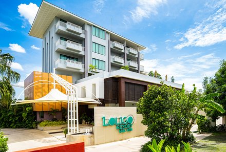 Thailand Familienreise mit Kindern - Thailand for family individuell - Loligo Resort Hua Hin - Außenansicht 
