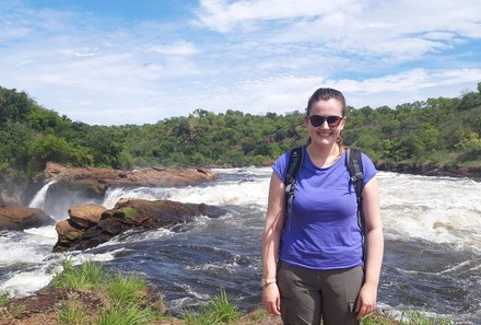 Uganda Familienurlaub - Uganda Family & Teens - Svenja an den Top of the Falls
