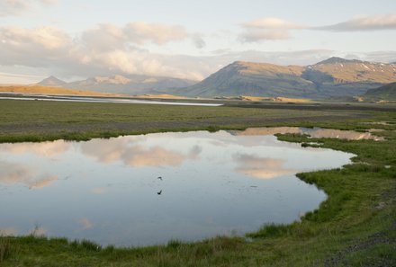 Island Familienreise - Island for family individuell - Sonnenuntergang in Ostisland