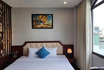 Vietnam Familienreise - Vietnam for family - Mekong Delta - Happy Life Grand Hotel - Bett