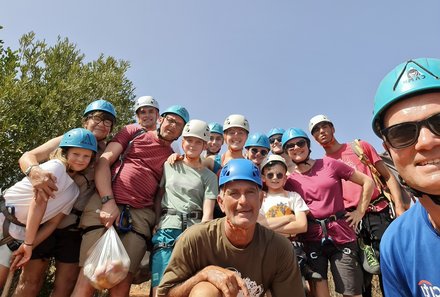 Algarve for family - Familienreise Algarve mit Kindern - Gruppe in Kletterausrüstung