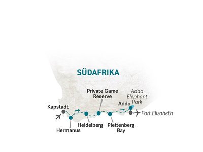 Südafrika Familienreise - Garden Route for family individuell 16 Tage - Reiseroute 2023