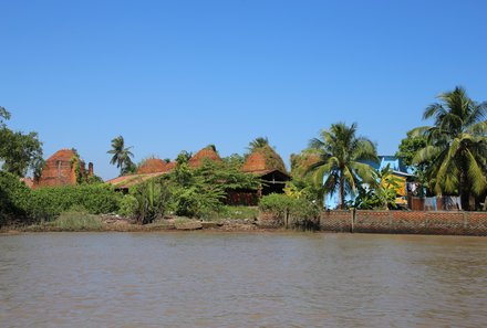 Vietnam mit Kindern - Vietnam for family - Mekong Delta - Fluss und Palmen