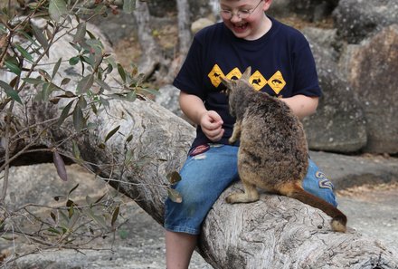  Australien for family - Australien Familienreise - Kind mit Wallaby