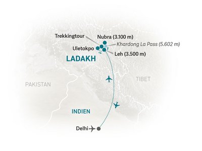 Ladakh Familienreise - Ladakh Teens on Tour - Karte 2022