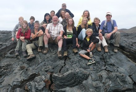 Galápagos mit Kindern - Gruppe am Vulkan Sierra Negra