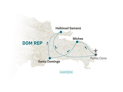 Dominikanische Republik Familienreise - Dom Rep for family individuell - Reiseroute 2026
