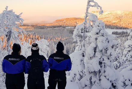 Finnland Familienurlaub - Finnland for family Winter - Schneeschuhwanderung - Ausblick