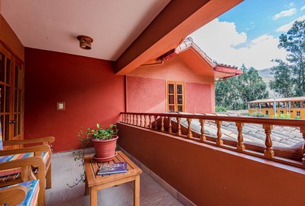 Peru Family & Teens - Familienreise Peru mit Teens - Hotel Pakaritampu Ollantaytambo - Balkon
