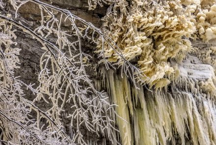 Familienreise Estland - Estland for family Winter - Jägala-Wasserfall gefrorenes Wasser