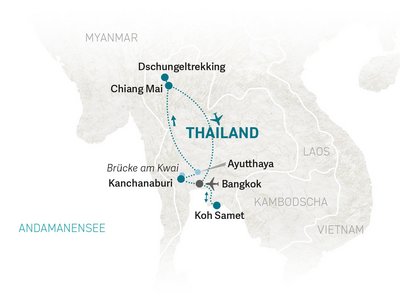 Thailand Familienreise - Thailand Family & Teens - Reiseroute 2022