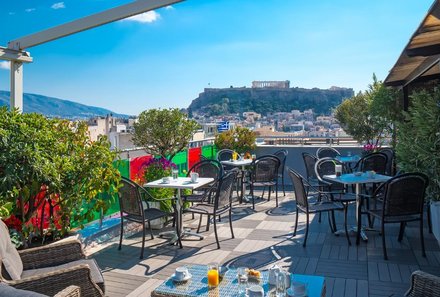 Griechenland mit Kindern - Griechenland for family - Athen - Hotel Attalos - Dachterrasse