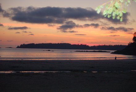 Vancouver Island Familienreise - Sonnenuntergang am Strand