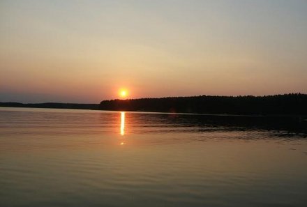 Deutschland Familienreise - Kanutour Meck Pomm - Sonnenuntergang