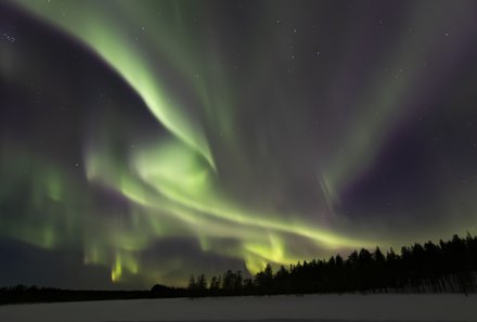Finnland Familienurlaub - Finnland for family Winter - Polarlichter am Himmel