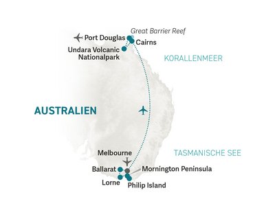 Australien Familienreise - Reisekarte Australien for family 2022