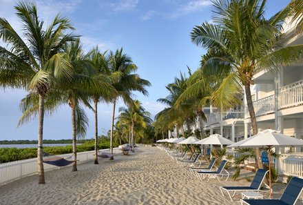 Florida Rundreise mit Kindern - Key West Parrot Key Resort - Strand und Außenansicht